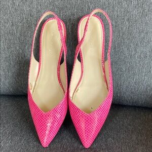 Marc Fisher Ansli sling backs pink faux  snake  US 8